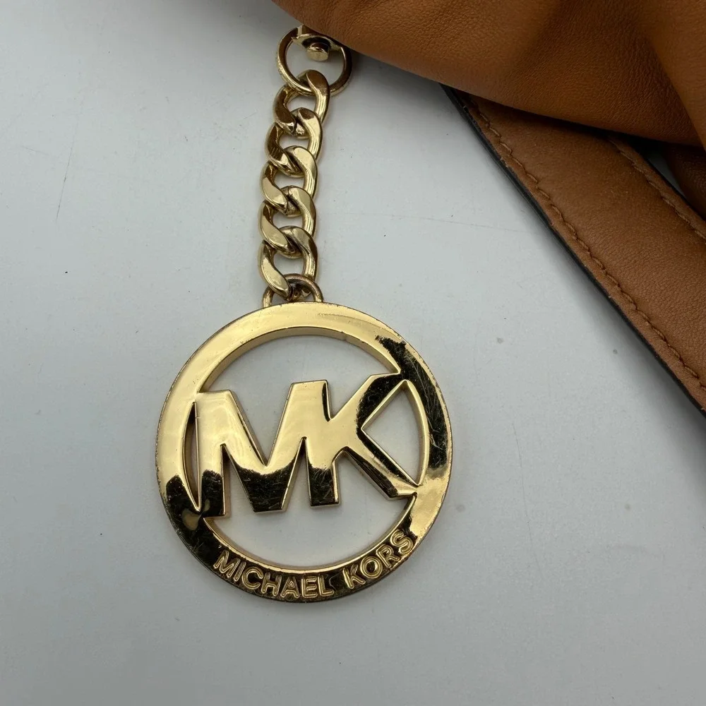 Michael Kors‎ Moxley Shoulder Bag Brown Leather Gold Hardware Hobo